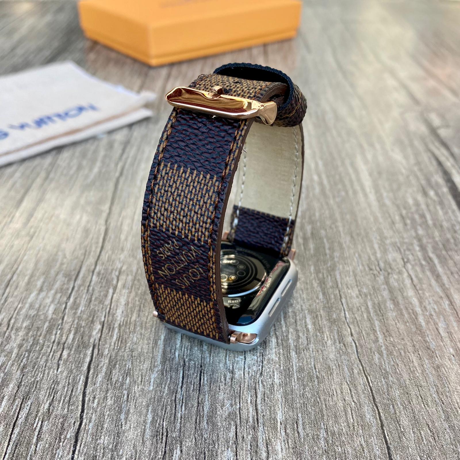 Louis Vuitton Brown Checkered Apple Watch Band iwatch strap series 7-6-5-4-3-2-1