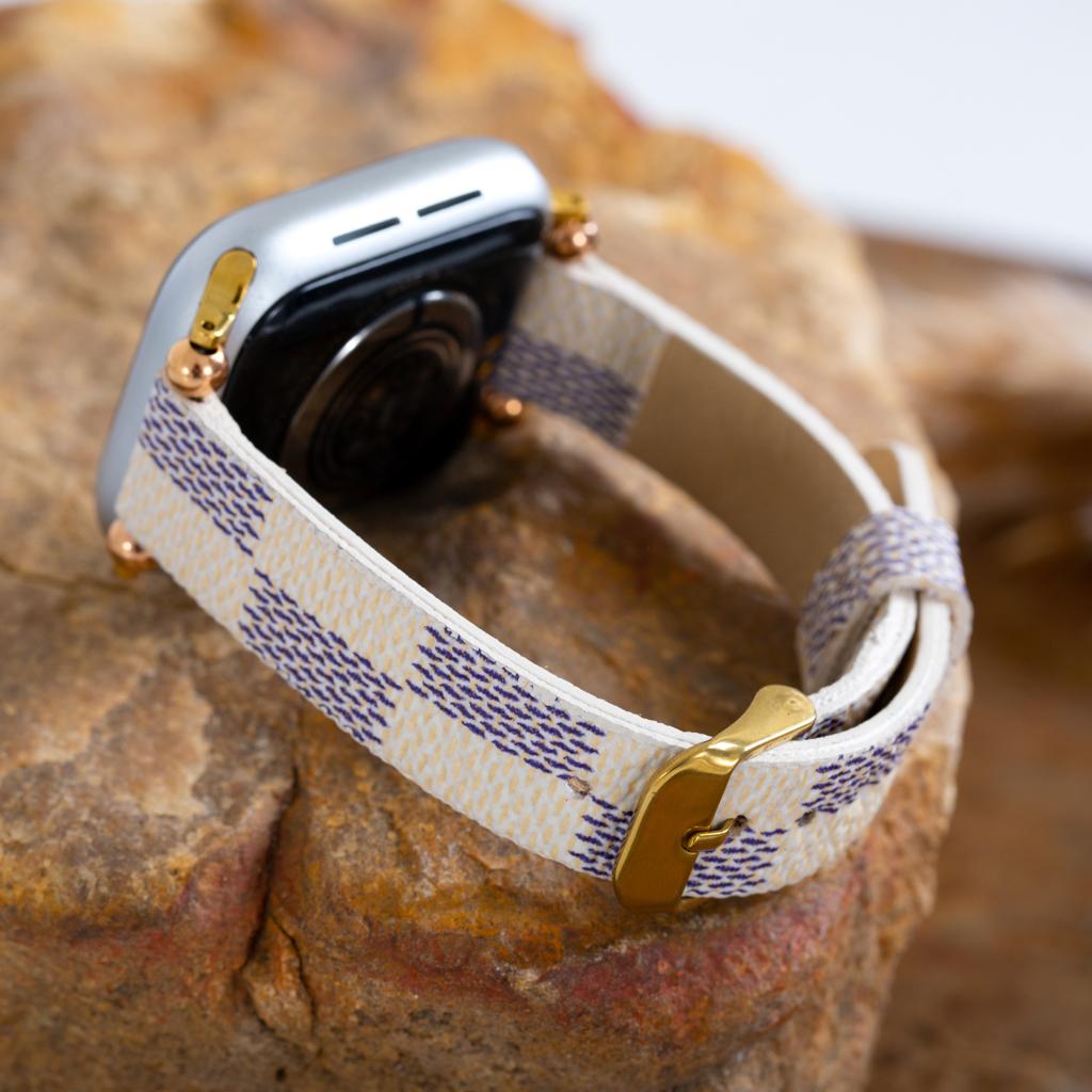 Handmade Genuine Checkered Leather Apple Watch Band