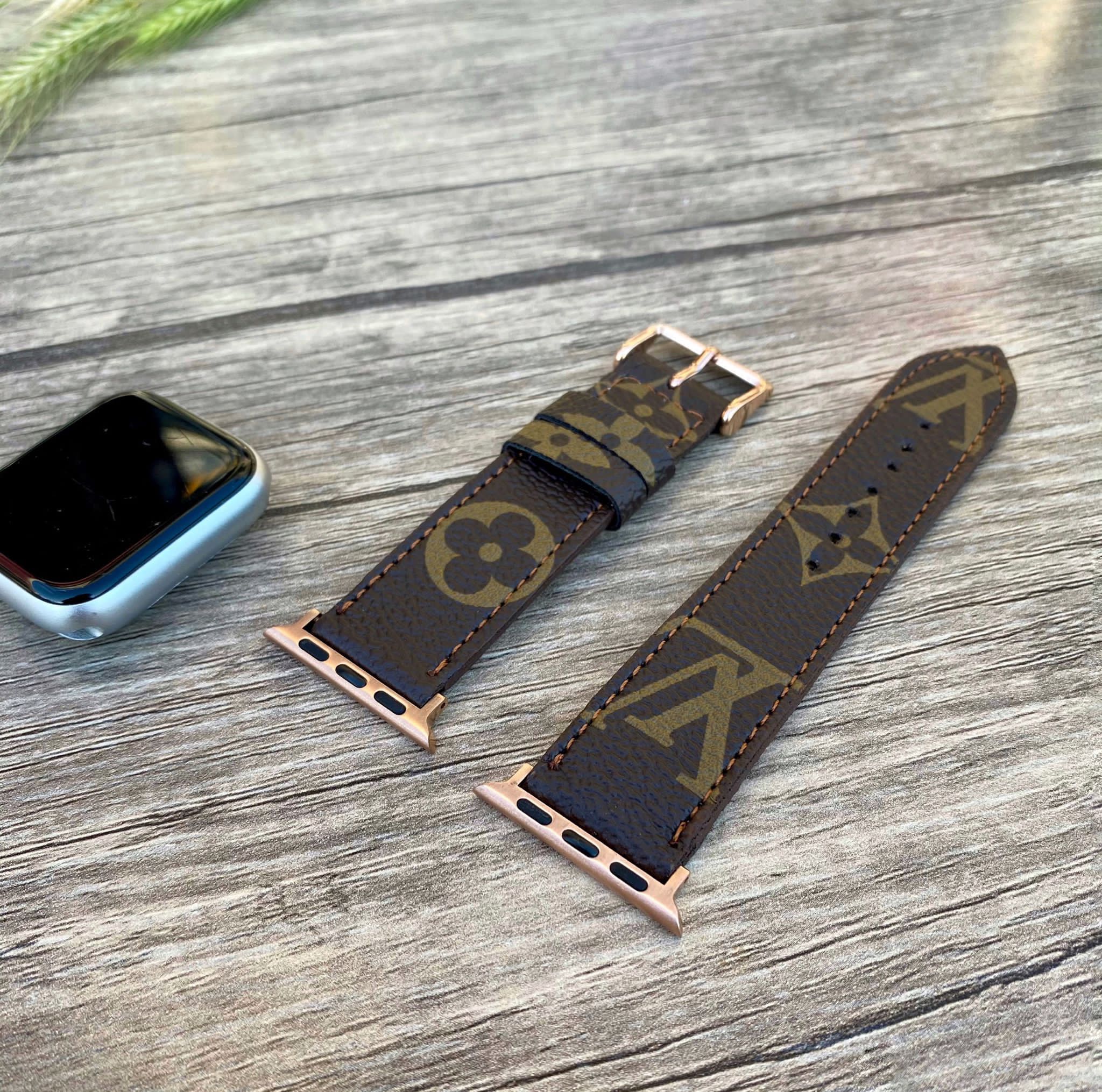 Handmade Louis Vuitton Apple Watch Band iwatch Strap series 7-6-5-4-3-2-1
